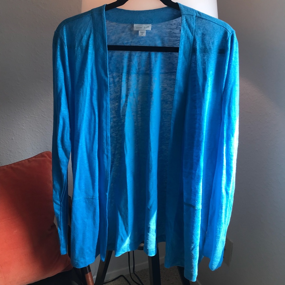 Soft blue open cardigan